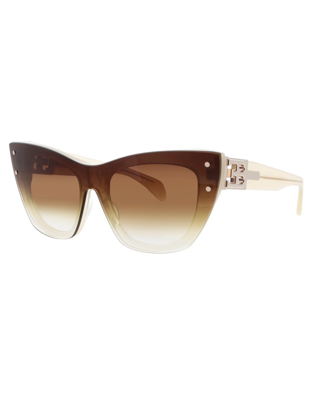 New BUGATTI 48L BNE Women's Brown Gradient Cat-Eye Sunglasses Authentic